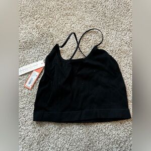 target colsie black strappy crop top